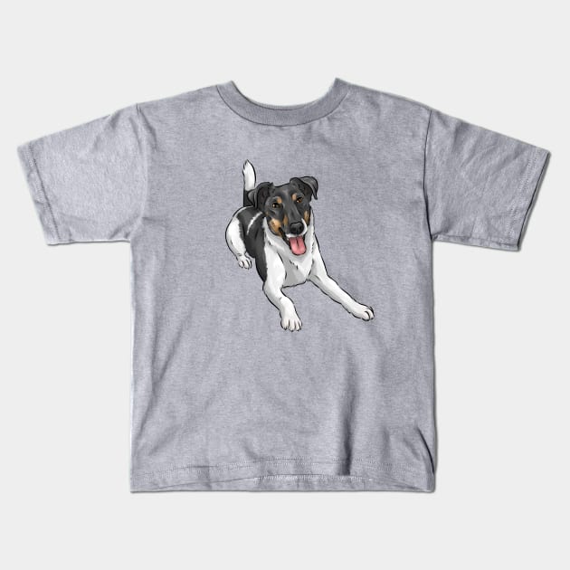 Happy Smooth Fox Terrier Dog | Cute Cartoon Kids T-Shirt by Shirin Illustration